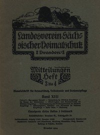 Cover of Landesverein Sächsischer Heimatschutz — Mitteilungen Band XIII, Heft 3-4